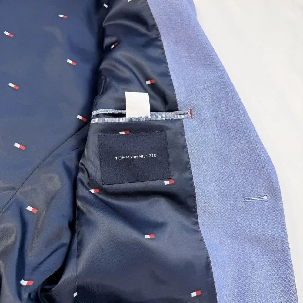 Tommy Hilfiger Modern Fit 2 Piece Set Suit Blazer 36R Pants 30x32 Light Blue